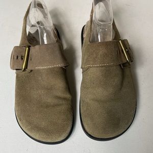 Free People Mule Seattle sling back tan suede SZ39